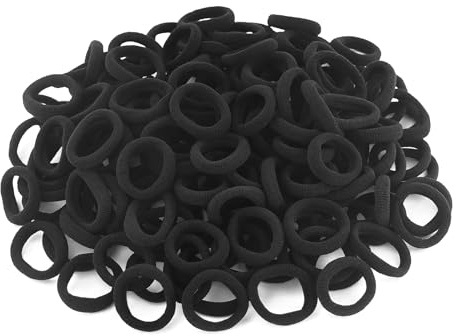 150 stycken små hårband, babyhårband, små elastiska hårband, svarta hårsnoddar, mini sömlösa flickor hårband hårband, hästsvanshållare, hårtillbehör för flickor barn baby (svart)