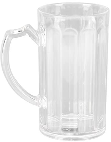 Jwthee Pack of 2 Shatter Resistant Beer Mugs, 500ML Clear Beer Mug with Comfortable Handle Beverage Drinking Cups Freezable Beer Cup for Home Restaurant Party
