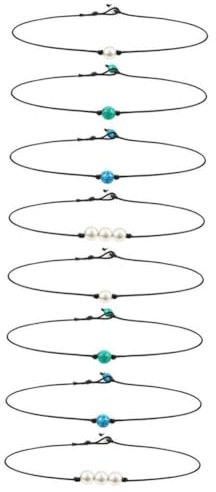 DEARMAMY Perlen-halsband 8 Stk Charms Schmuck Edelsteinschmuck Muschelschmuck Halsband Muschelkette Perlenkette Trauzeugen Trauzeugin Perlen-chocker-halskette Halsketten Aus Lederseilen