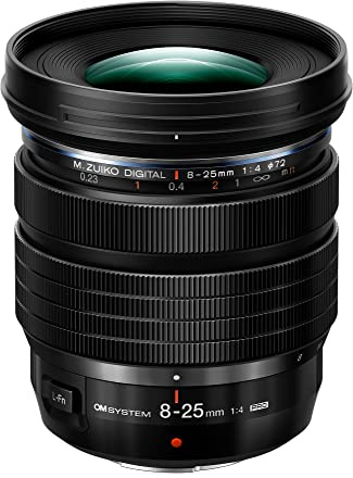OM SYSTEM Olympus M.Zuiko Digital ED 8-25mm F4.0 PRO for Micro Four Thirds System Camera, Compact Ultra Wide Zoom Lens, Weather Sealed Design, MF Clutch, L-Fn Button