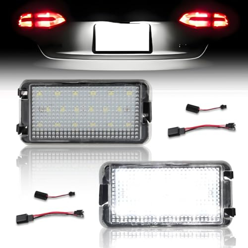 GSOWO LED Kennzeichenbeleuchtung für Sea-t Altea 2004–2013 Sea-t Arosa 6H 6HS Sea-t Cordoba, [Langlebig & Effizient] Hochwertige Canbus Fehlerfrei 18 SMD Nummernschildbeleuchtung, 2 Stücke