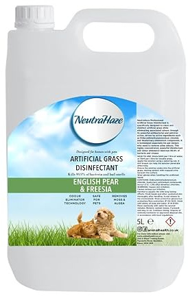 Artificial Grass Cleaner – Powerful 3-in-1 Disinfectant, Deodoriser & Cleaner Removes Bacteria & Neutralises Pet Odours Pet-Friendly (5 Litre, Pear & Freesia)