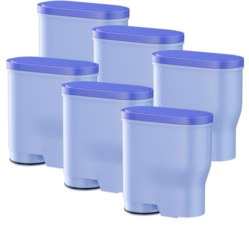 BREAUILL 6 Pezzi Filtro Acqua Macchina da Caffè per Philips Aqua Clean CA6903/10 CA6707/20 CA6903/22, Filtro Acqua Compatibile Con Macchina da Caffè Saeco Philips, Riduzione Impurità Nell'acqua