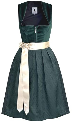 Alpenmärchen Midi Dirndl aus Exklusiver Kollektion inkl. Schürze Gr.32-54 - ALM1022