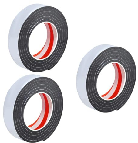Angoily 3rollos Tira De Burlete Autoadhesiva para Aislamiento Acústico y Protección De Puertas y Ventanas Resistente Al Agua Sol Fácil De Instalar y Cortar para Ruidos y Golpes