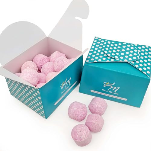 Caja regalo 25 mini bombas efervescentes para manicura y pedicura - Aroma Fruta de la Pasión – Alivia los pies cansados - Ablandan durezas, uñas y cutículas