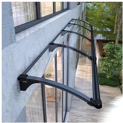 YFAURNDE Vordach für Eingangstür, Pultvordach,Überdachung Vordach,Schützen Sie Ihre Veranda, Ihr Schlafzimmer, Ihre Bürofenster, Ihre Garage und Ihren Balkon vor Regen(100 * 100cm/39.4 * 39.4in)