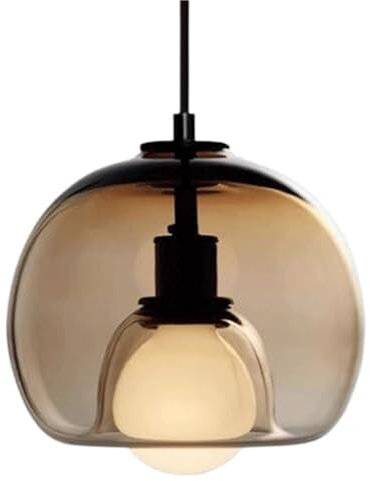 Apparecchi Illuminazione soffitto Filo, lampadario Stile Minimalista Creativo sferico, Paralume Lampada sospesa in Vetro di personalità, Sala Pranzo per la della Camera da Letto Luce Sospensione (A)