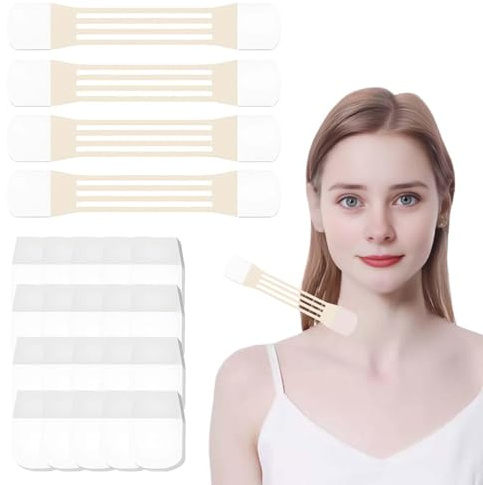 4 PCS Neck Lift Tape Invisible, Face Lift Tape Invisible 20 Replacement Patches Face Tapes For Lifting Sagging Skin Instant Neck Lift Strap Patch Tightening Tapes, for Double Chin Lifting Saggy Skin