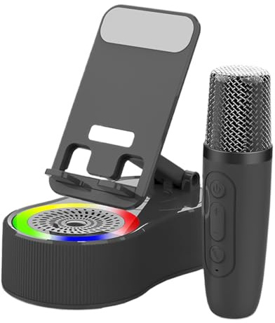 Support de téléphone avec Haut-Parleur | Station de Chargement sans Fil, lumières LED, Gadgets technologiques Cool pour Cuisine, Chambre à Coucher, Salon, vidéoconférence, fête, Camping