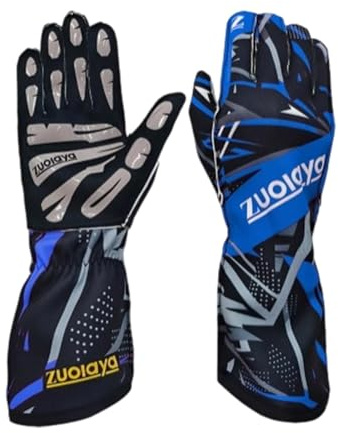 Harilla Guantes de Karting, Agarre Antideslizante, Protección, Comodidad para Adultos, Guantes de Juego Transpirables para Control de Volante, Azul