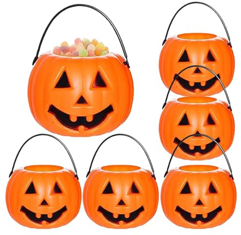 CGACCSD Seau à - Lot de 6 supports à bonbons sucrés ou acides, récipients de rangement portables pour les fêtes d'automne, les événements, la nuit, les , la famille, les