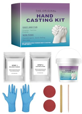 Set di in ghisa a Mano per Presentazione – 1 kg Coppia di romantici sculture Fai da Te, Set di Gesso, Scultura a Mano 3D Fatta a Mano per Matrimonio, Anniversario, Compleanno, Regalo per