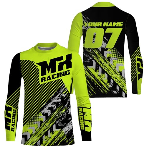 Custom Motocross Jersey for Kid and Adult Dirt Bike Shirts Motorcycle Shirt Youth Girls Boys Off Road Jersey Long Sleeve (07)