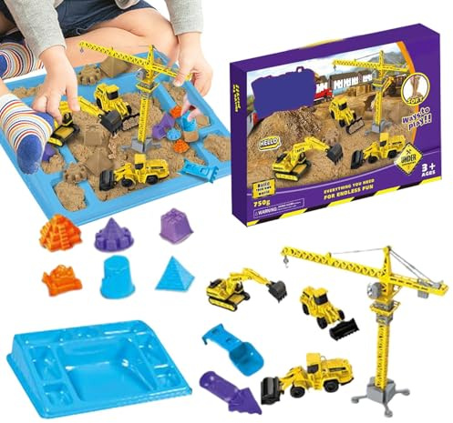 Générique Spielerisches Bausand-Set | Spielzeug Fahrzeug Raumtechnik, sensorisches Sandspielzeug – für Vorschulalter, Geschenk, Party, Geburtstag, Spielzimmer, Innen- und Außenbereich, Kindergarten