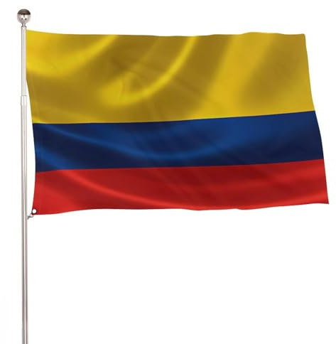 Bandera grande para exteriores con temática de Colombia, decoración para fiestas, 60 x 90 cm.