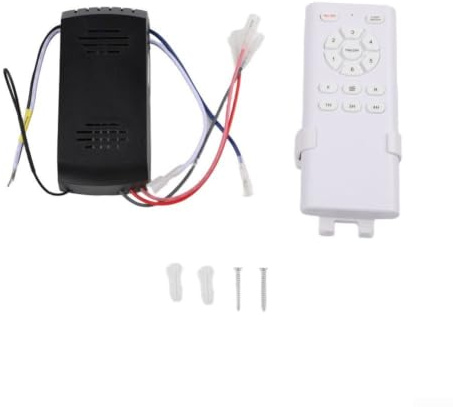 Set di telecomando per ventilatore da soffitto con ricevitore per lampade da soffitto ad alte prestazioni da 40 W/60 W, 6 livelli di velocità regolabili, avanti/indietro e funzione timer (1/2/4 ore