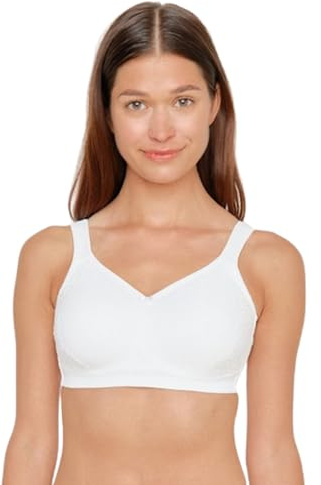 SUSA Minimizer BH Damen ohne Bügel I London I Damen-BHs mit Minimizer Schnittform, verkleinert die Brüste optisch I Gemoldete Cups, breite Träger I weiß I 85D