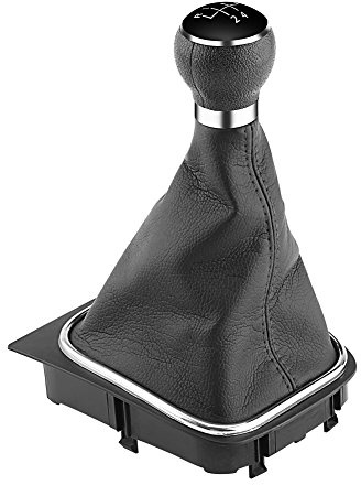 Qiilu 5 Speed Car Gear Shift Knob Boot Gearstick Gaiter Kit Manual/Auto Gear Shifter Boot Cover Replacement for 6 MK5 MK6 2005-2014