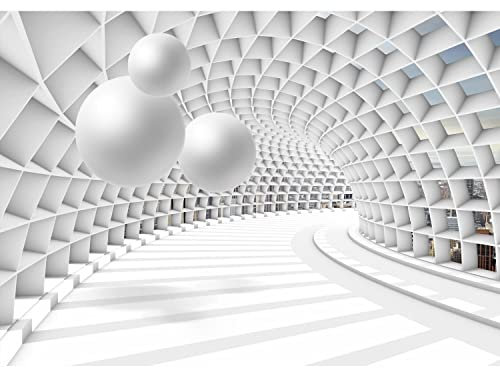 Runa Art Fototapete 3D Abstrakt 352 x 250 cm Vlies Tapeten XXL Moderne Wandtapete Wohnzimmer Schlafzimmer Weiss 9223011c