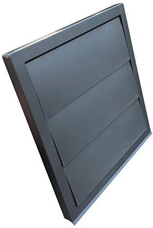 Jalousieklappe, Wrasenklappe anthrazit Stutzen DN 150, Insektenschutz, Schrauben, Dübel