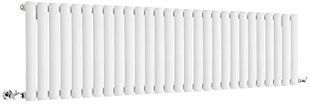 MILANO White Horizontal Single Oval Panel Radiator 400 x 1652mm