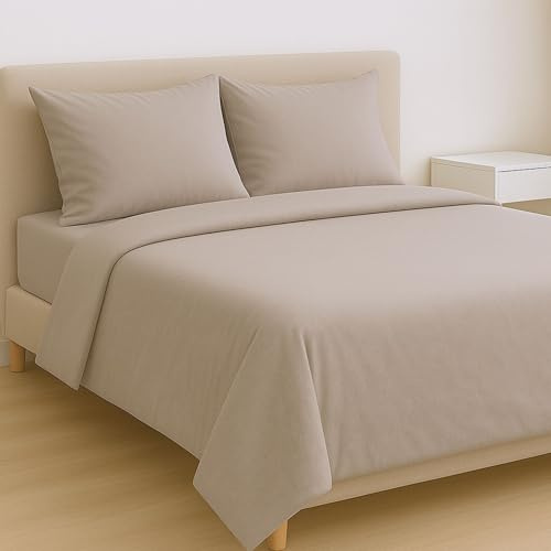 MAXIME MAISON - Parure de lit Simple en Coton Italien, taie d'oreiller Unie fabriquée Oeko Tex Standard 100