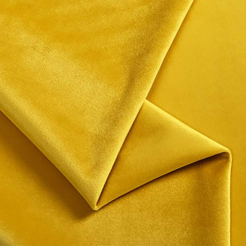 MUYUNXI Samtstoff Weich Und Elegant Möbelstoff Polsterstoff Möbel Sitzbezug Stoff 150 cm Breit Meterware Verkauft(Color:Gelb)