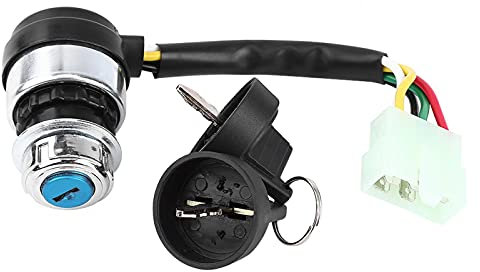 Interruptor de encendido de 5 cables, interruptor de llave de encendido de 5 pines, bloqueo de inicio para la mayoría de motocicletas para Dune Buggy Go Kart ATV
