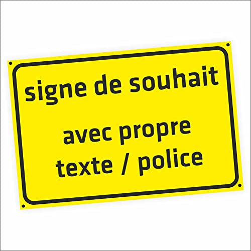 INDIGOS UG - Schilder selbst gestalten - gelb - Aluverbundplatte 12 Größen - 30x20-200x100cm - Schild personalisiert mit Text - Schrift - für Garage, Hotel, Parkplatz, Schule, Carport, Firma