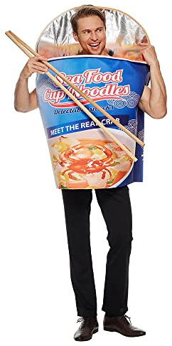 EraSpooky Schwamm Instant Nudel Kostüm für Erwachsene für Halloween Party, Karneval,Junggesellenabschied Cosplay