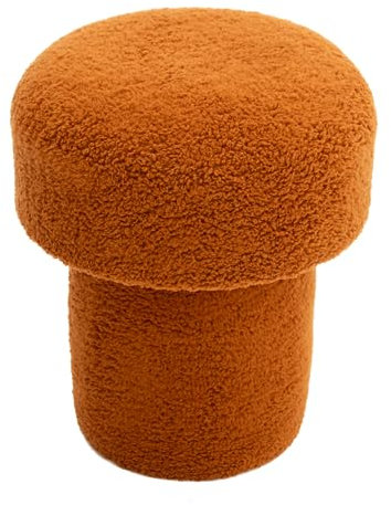 Dekorist Pilz Pouf Hocker, Dekorativ Sitzpouf, Sitzpuff, Fußhocker, Puff Hocker für Wohnzimmer, Outdoor Sitzhocker, Schlafzimmer, 40x40x42h cm, Terrakotta