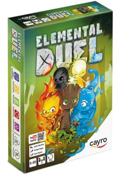 Cayro - Elemental Duel - + 6 Jahre - Brettspiel für Kinder und Erwachsene - Spielen mit den Elementen der Natur - Kartenspiel - für 2 Spieler
