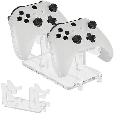 Fangehong Controller Halter, Universal Controller Ständer, Transparenter Gamepad Halterung, Controller Displayständer, Dual Gamepad Halter, Xbox Controller Halterung Tisch für Gamer Schreibtisch Deko