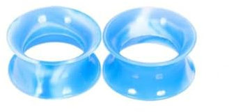 AMDXD 2er Tunnel Dehnstab, Blau Hoop Ohr Plug Set 10mm, Silikon Ohrringe Blau