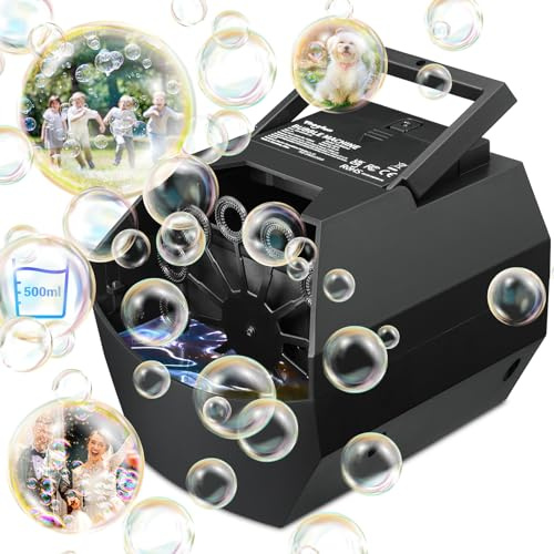 Macchina per Bolle di Sapone Automatica, Theefun Maker Automatico di bolle 1500+ /min, Macchina Bolle di Sapone Bambini 500ml Bolle di Sapone per Bambini Matrimonio Festa Compleanno