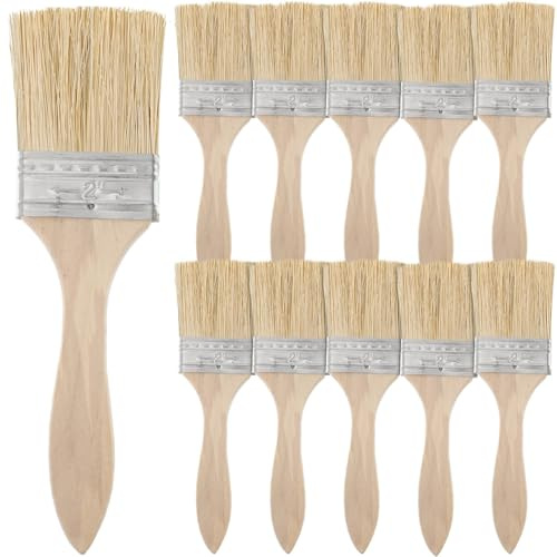 OSALADI 10pièces Pinceaux Bois pour Peinture Cuisine Et Nettoyage Pinceaux Polyvalents avec Poignée pour Aquarelle Sauce Et Vernis