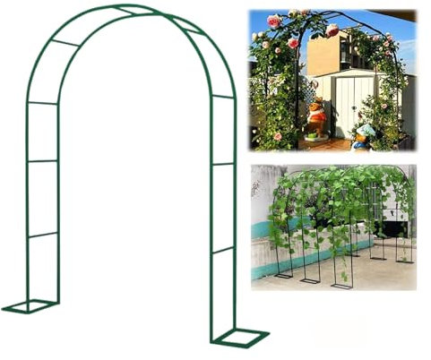 HJXGQJM Torbogen Aus Metall Stabil, Garten-Torbogen Rankgitter Rosenbogen,Dekos Hochzeitsbogen Rosenbogen Rankhilfe Torbogen Für Kletterpflanzen, Garten Halbbogen(Green,1.8x2.5x0.4m)