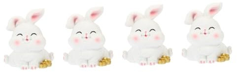 Cabilock 4 Stück Großohriges Kaninchen Ornament Kaninchenfigur Kaninchenfiguren Sammlerstücke Küken Spielzeug Outdoor Ornament Außenspielzeug Desktop Kaninchen Cartoon Hasen