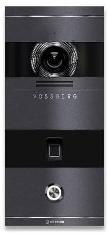Metzler VDM10 2.0 Video Sprechanlage mit Türöffner (Stromversorgung) & Fingerprint - Anschluss 2-Draht IP - Türsprechanlage mit HD-Kamera - 1 Familienhaus Sprechanlage - in DB 703 Eisenglimmer | Niko