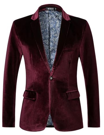 Rrongwn Sakko Herren Regular Fit Samt Anzugjacke Modern Stretch Anzüge Slim Fit Hochzeit Smoking Festliche Sakko Business Blazer Warme Herrensakko Locker Mantel Klassisch Freizeit Coat