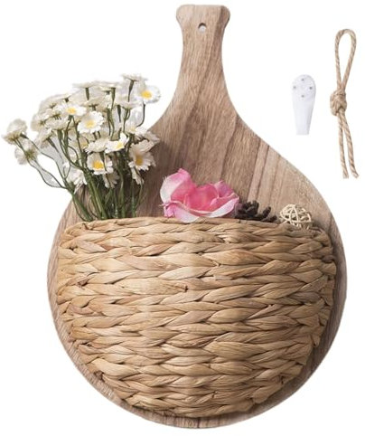 Gewebte Wandkörbe zur Aufbewahrung,Gewebter Wandkorb - Natürlich gewebte Gartenkörbe - Moderner Gartenpflanzer, einzigartiger Blumentopf, Wandaufbewahrungs-Pflanzkorb für Pflanzen, Rasen, Garten, Haus