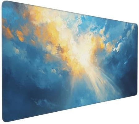 Gaming Mauspad XXL Sonnenuntergang Mousepad 1000x500x4mm Abstrakt Verlängertes Mauspad Schreibtischauflage,Genähte Kanten Mauspad,Verbessert Präzision Geschwindigkeit Wasserdicht Geeignet Büro Decor
