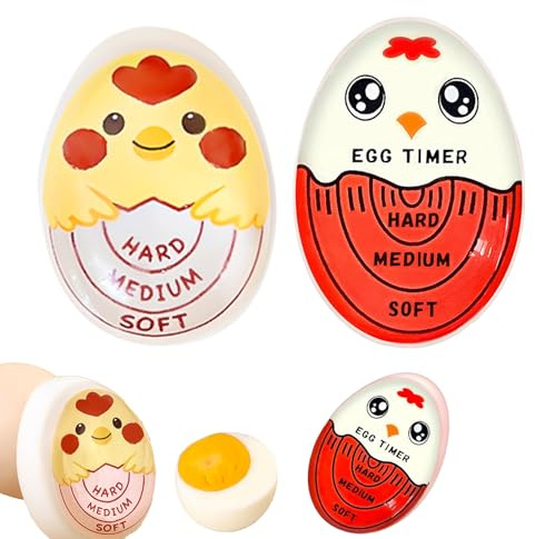 Egg Timers for Boiling Eggs Colour Changing Boiling Egg Timer, 2PCS Reusable Egg Boiler Timer for Soft to Hard Eggs Cooking Kitchen Use Supplies