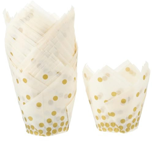 BEBEMOKO 50pcs Dot Paper Cupcake Liners Cupcake Muffin Baking Cups Cake Baking Accessories