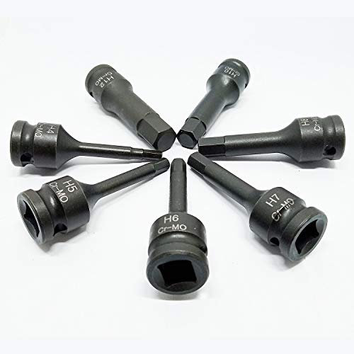 Schlag-Steckschlüsselsatz, 7-teilig, 3/8-Zoll-Steckschlüsselsatz, Metrischer Steckschlüsselsatz, Metrische Größen 4–12 Mm für 3/8-Zoll-Handschrauber, Pneumatische Elektroschrauber