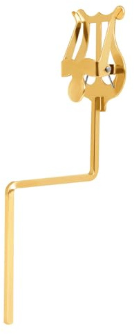 Laroal Saxophone Music Stand Gold Alto Saxophone Sheet Music Clip Stand Practical Sax Lyre Clamp On Holder Suitable for Alto Saxophone and Tenor Saxophone