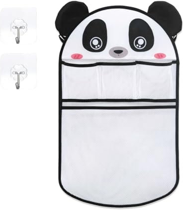 YZROHYI Badespielzeug Aufbewahrung Netz Badewannenspielzeug,Badewannennetz Baby,Spielzeugnetz Badewanne Aufhängen,Bath Toy Organizer,Cartoonform Bad Netz,Badewannen Organizer Kinder Mit 2 Haken-Panda