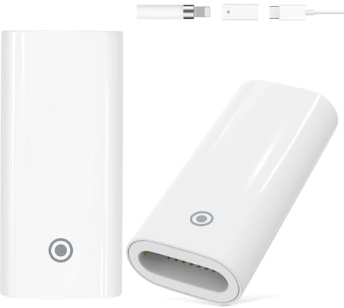 MoKo 2 x Adapter, Lade-Konverter, kompatibel mit iPencil 1. Generation, Typ-C auf Lightning-Anschluss, Buchse auf Buchse, für iPad 10. Generation, Apple Pencil Zubehör, Weiß