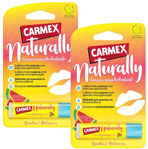 Carmex Naturally Aunguria Feuchtigkeitsspendender Lippenbalsam, 2 Stück